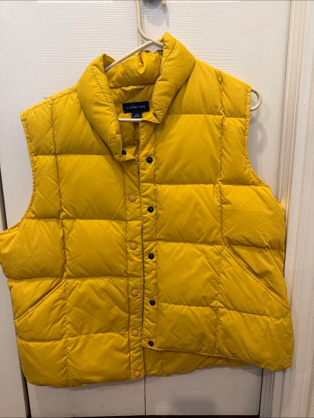 Lands' End Bright Yellow Quilted Puffer Vest